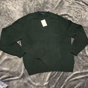 Lands' End Men's Dark Green Crewneck Sweater